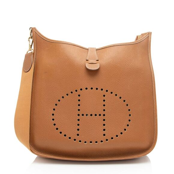 Hermes Handbags - Hermes Vintage Clemence Evelyne I GM Shoulder Bag - FINAL SALE
